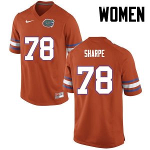 Women's Florida Gators #78 David Sharpe NCAA Nike Orange Authentic Stitched College Football Jersey IVH2362ZR